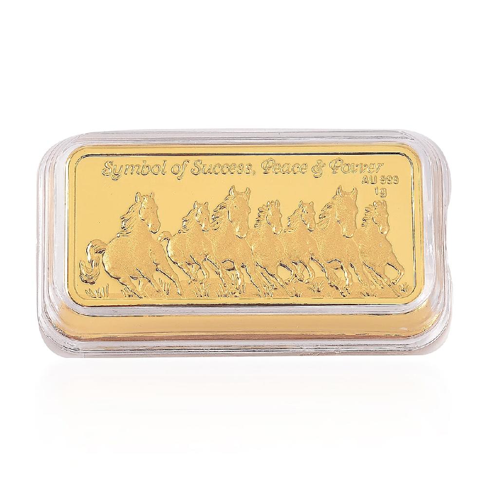 24K Golden Fortune Seven Horse Emboss Sheet 40x20mm (1g)