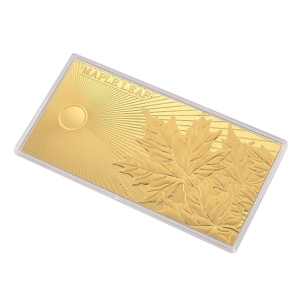 24K Golden Good Luck Maple Leaf Emboss Sheet (15.5x7.5cm) 100mg