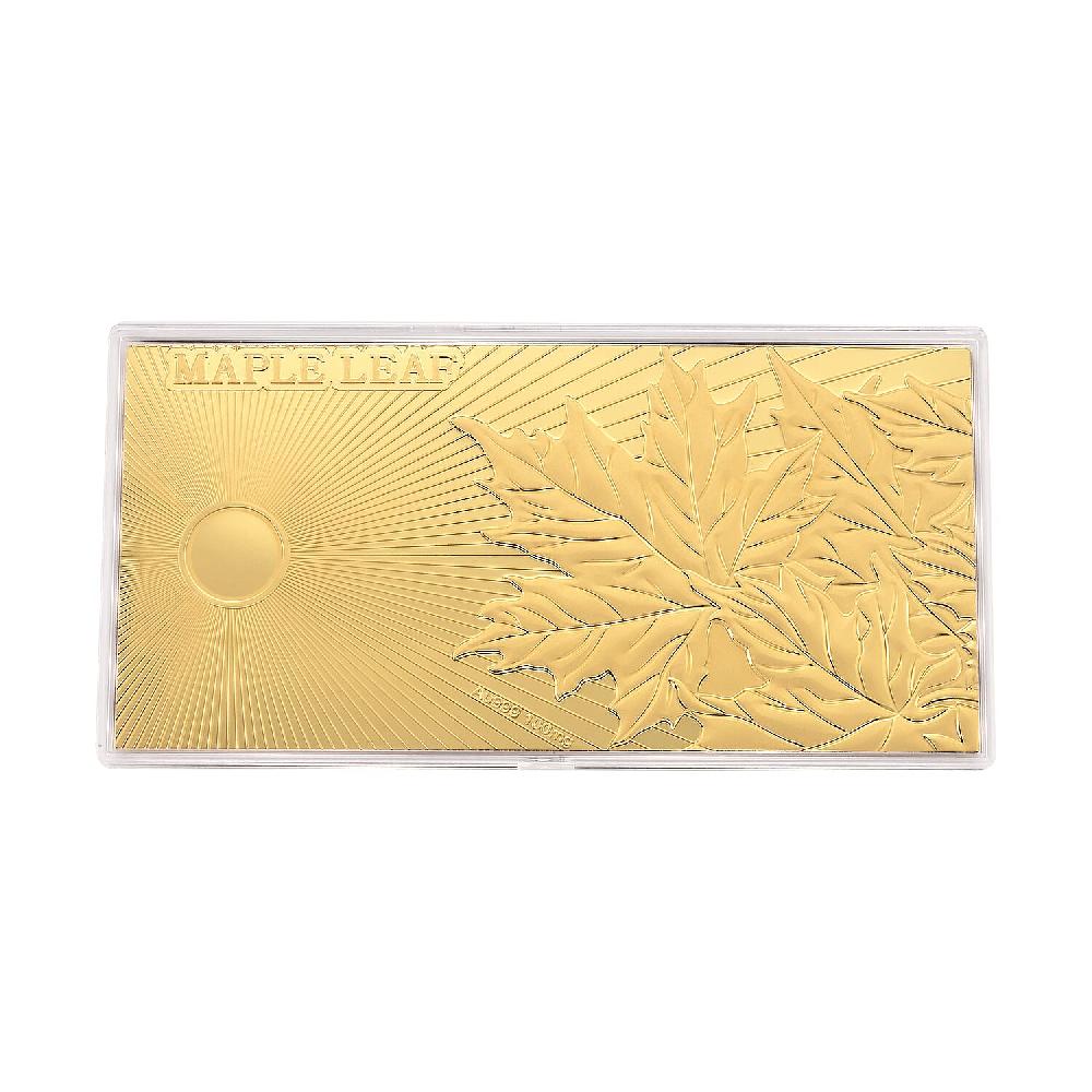 24K Golden Good Luck Maple Leaf Emboss Sheet (15.5x7.5cm) 100mg