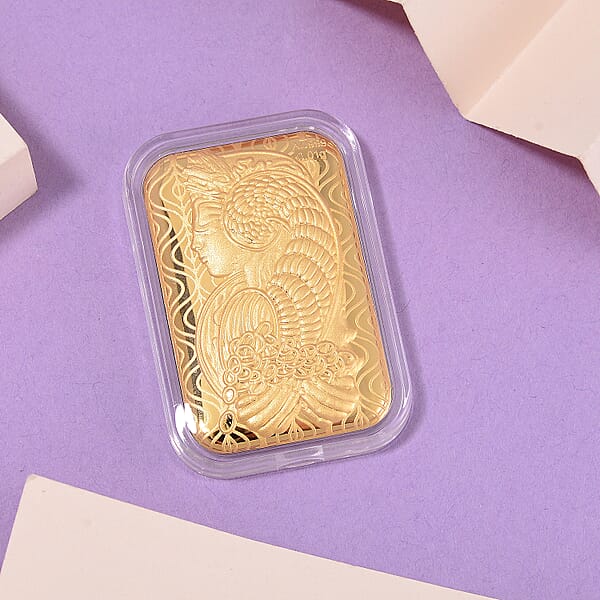 24K Golden Lady Fortuna Blessing Emboss Sheet 31x45.5mm 10mg