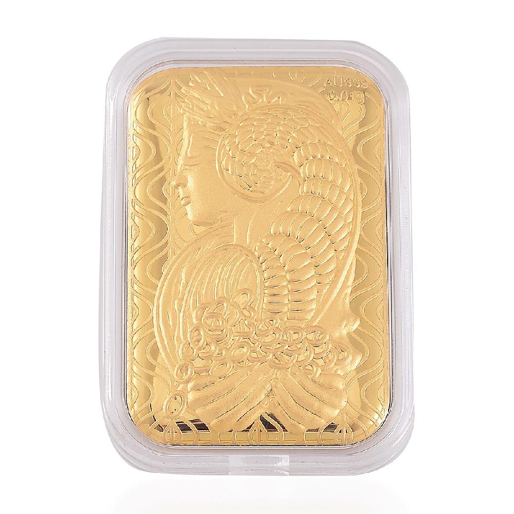 24K Golden Lady Fortuna Blessing Emboss Sheet 31x45.5mm 10mg