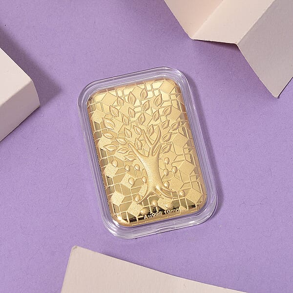 24K Golden Life Of Tree Emboss Sheet 31x45.5mm 10mg