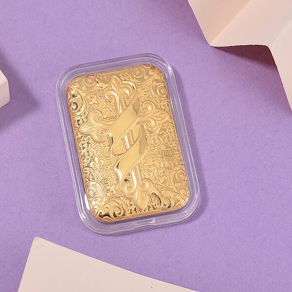 24K Golden Line Of Faith Cross Emboss Sheet 31x45.5mm 10mg