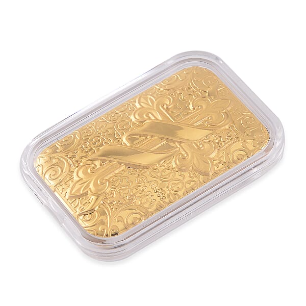 24K Golden Line Of Faith Cross Emboss Sheet 31x45.5mm 10mg