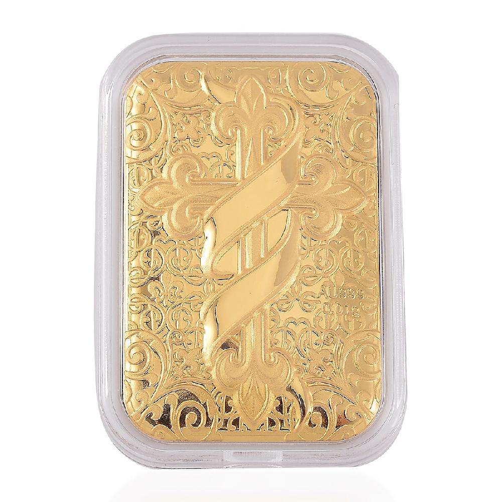 24K Golden Line of Faith Cross Emboss Sheet 31x45.5mm 10mg
