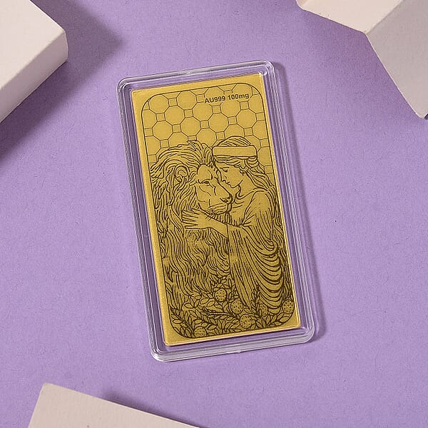 24K Golden Lion & Lady Legacy Emboss Sheet 55x30mm 100mg