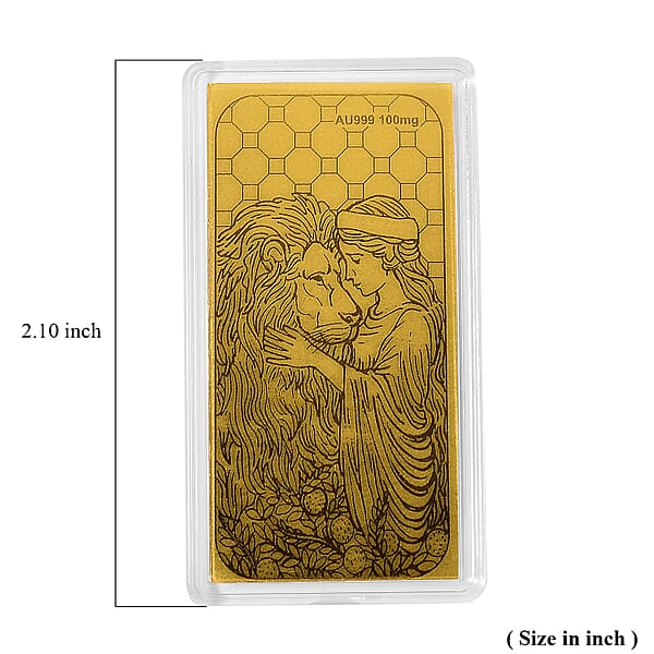 24K Golden Lion & Lady Legacy Emboss Sheet 55x30mm 100mg