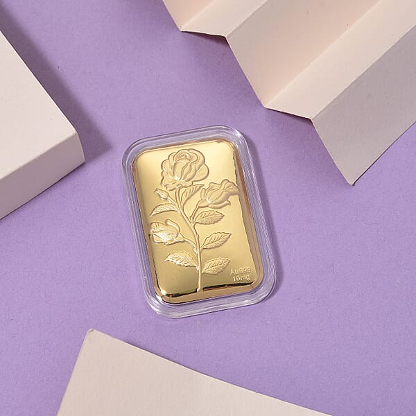 24K Golden Love Rose Emboss Sheet 31x45.5mm 10mg