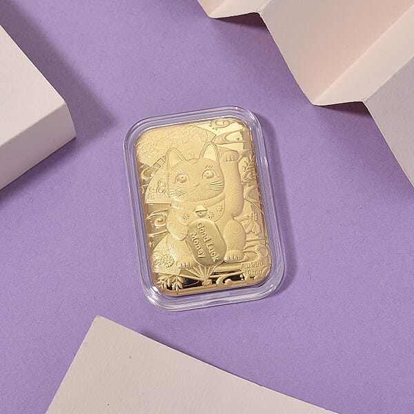 24K Golden Lucy Money Cat Emboss Sheet 31x45.5mm 10mg