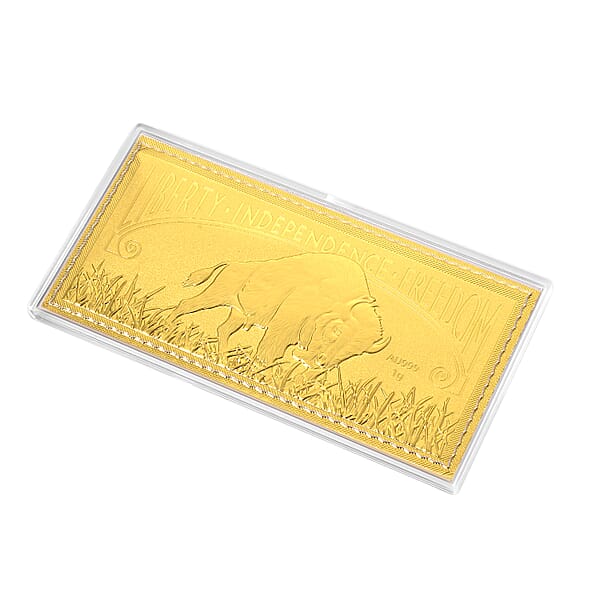 24K Golden Pride Of American Buffalo Embossed Sheet (103mmx49mm) 1g