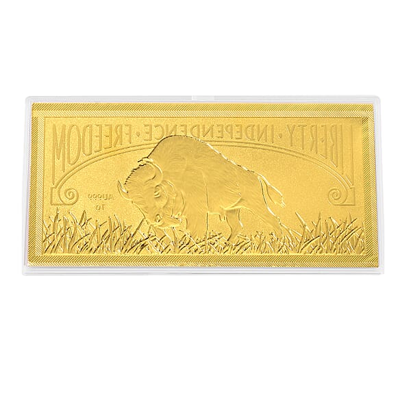 24K Golden Pride Of American Buffalo Embossed Sheet (103mmx49mm) 1g