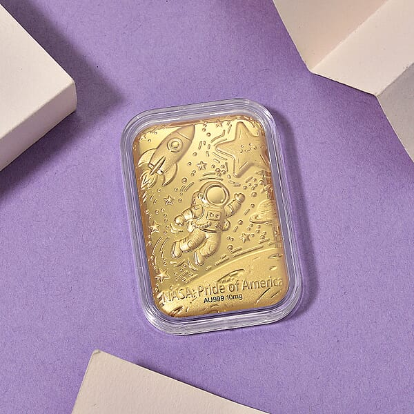 24K Golden Pride Of NASA Embossed Sheet 31x45.5mm 10mg