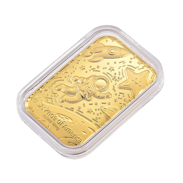 24K Golden Pride Of NASA Embossed Sheet 31x45.5mm 10mg