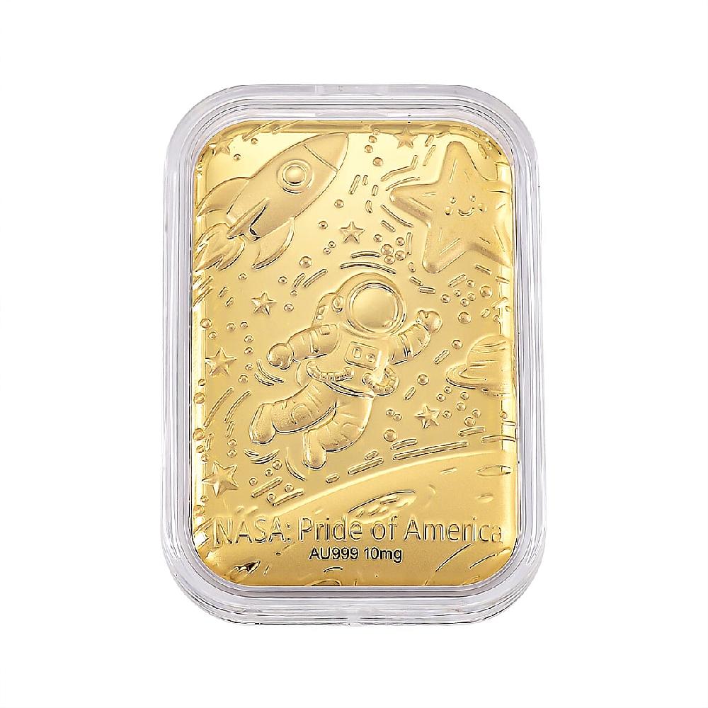 24K Golden Pride of NASA Embossed Sheet 31x45.5mm 10mg
