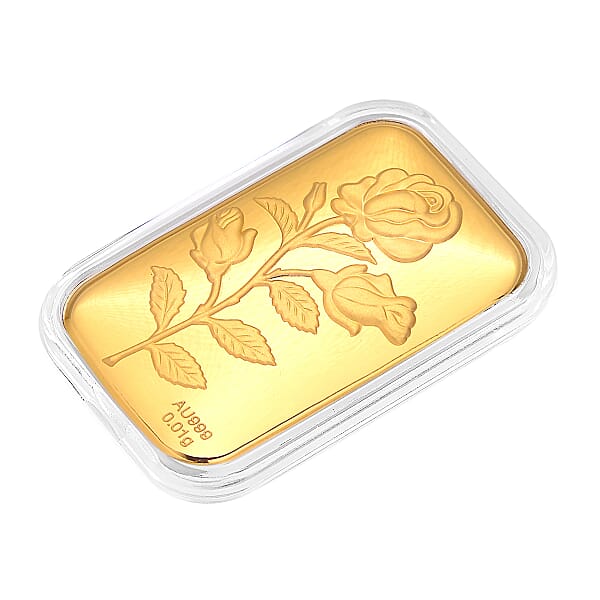 24K Golden Rose Flower Emboss Sheet 31x45.5mm 10mg (Del. In 10-12 Days)