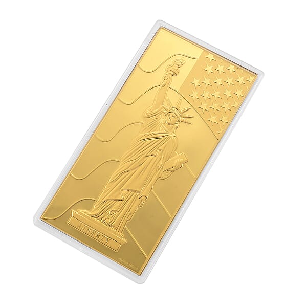 24K Golden Statue Of Liberty Emboss Sheet (15.5x7.5cm) 100mg