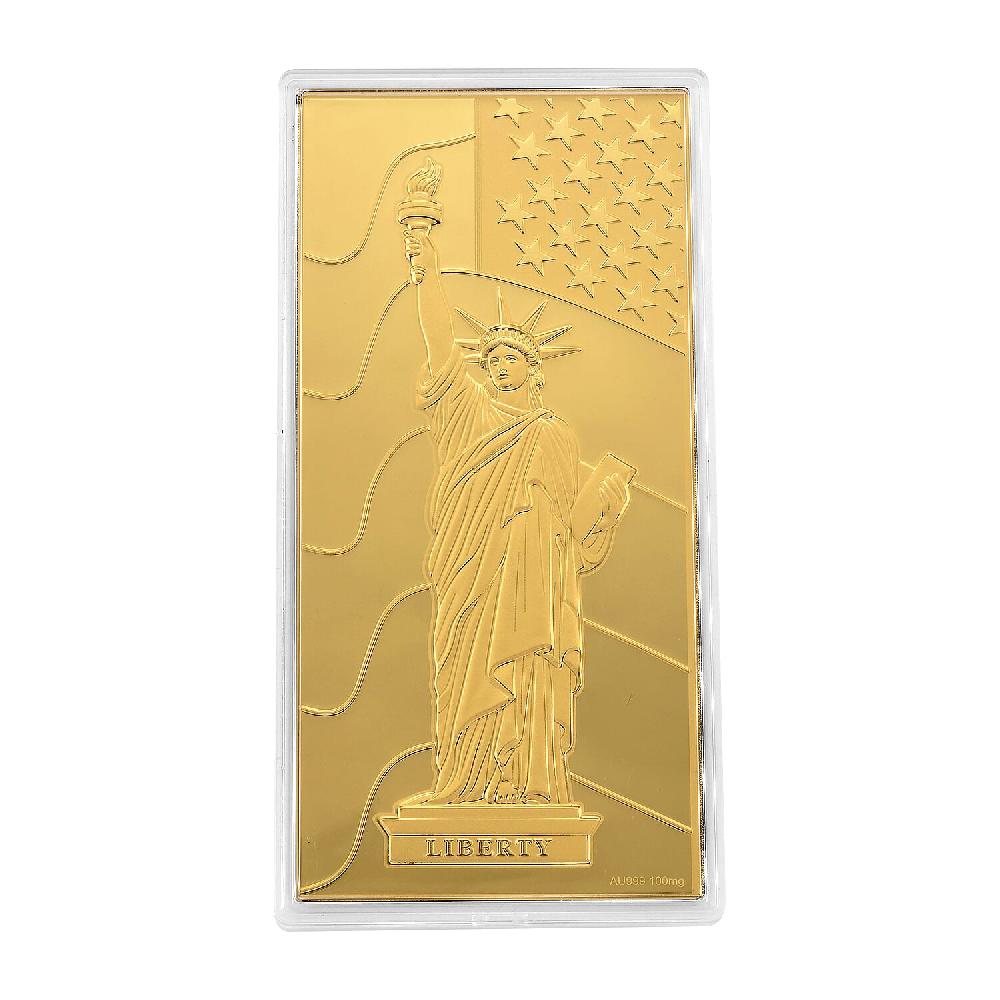 24K Golden Statue of Liberty Emboss Sheet (15.5x7.5cm) 100mg