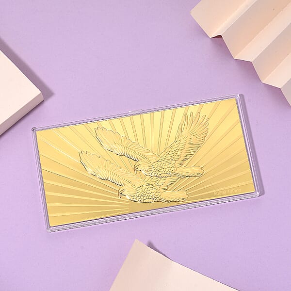 24K Golden Symbol Of American Freedom – Twin Eagles Embossed Sheet (15.5 × 7.5 Cm) 100 Mg