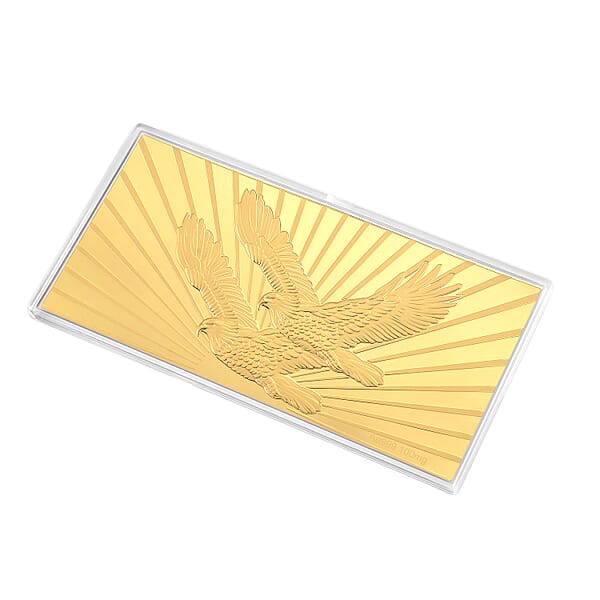 24K Golden Symbol Of American Freedom – Twin Eagles Embossed Sheet (15.5 × 7.5 Cm) 100 Mg