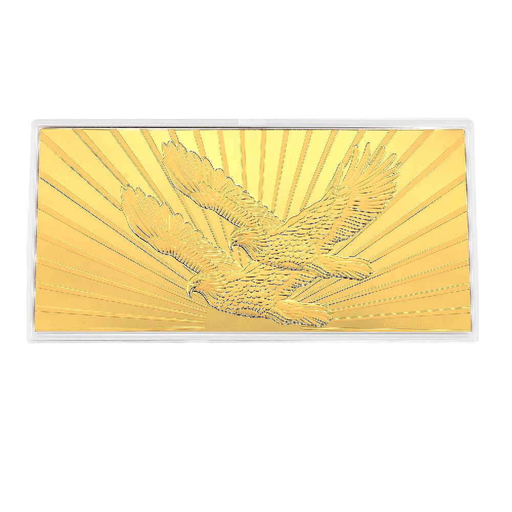 24K Golden Symbol of American Freedom – Twin Eagles Embossed Sheet (15.5 × 7.5 cm) 100 mg