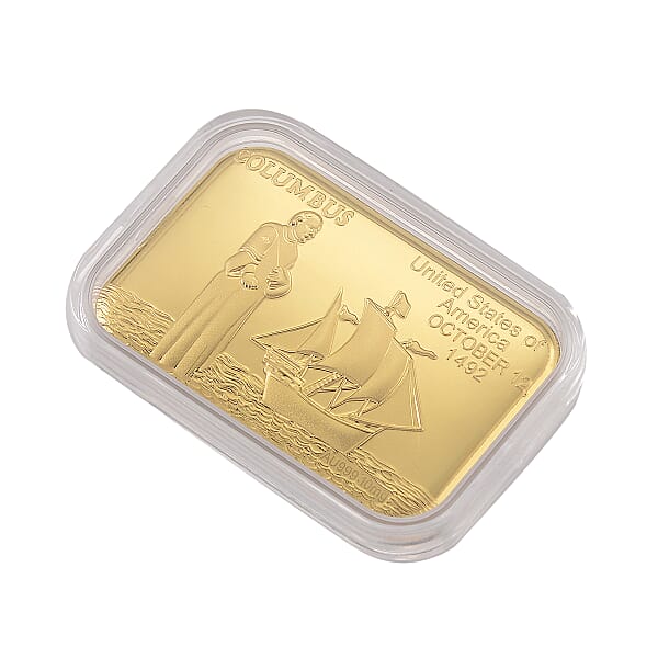 24K Golden Traveling By Legend Columbus Emboss Sheet (31x45.5mm) 10mg