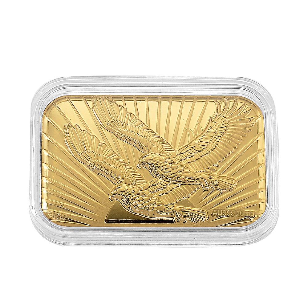 24K Golden Twin Eagles Blessings Emboss Sheet 31x45.5mm 10mg