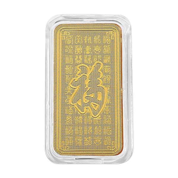 24K Yellow Gold 3D Brick Rose Emboss Sheet 45.3X25X10mm 1g