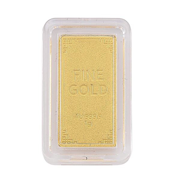24K Yellow Gold Dragon Emboss Bar (10x20x0.23mm) 1gram