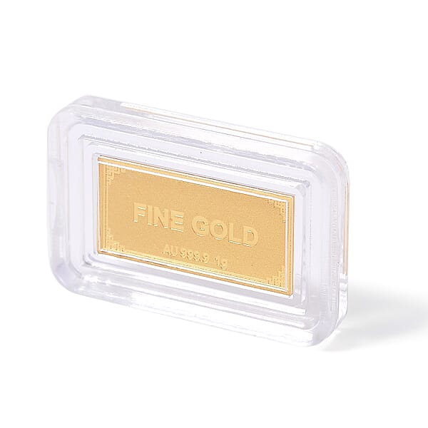 24K Yellow Gold Ingot Bar 10x20x0.23 Mm 1 Grams