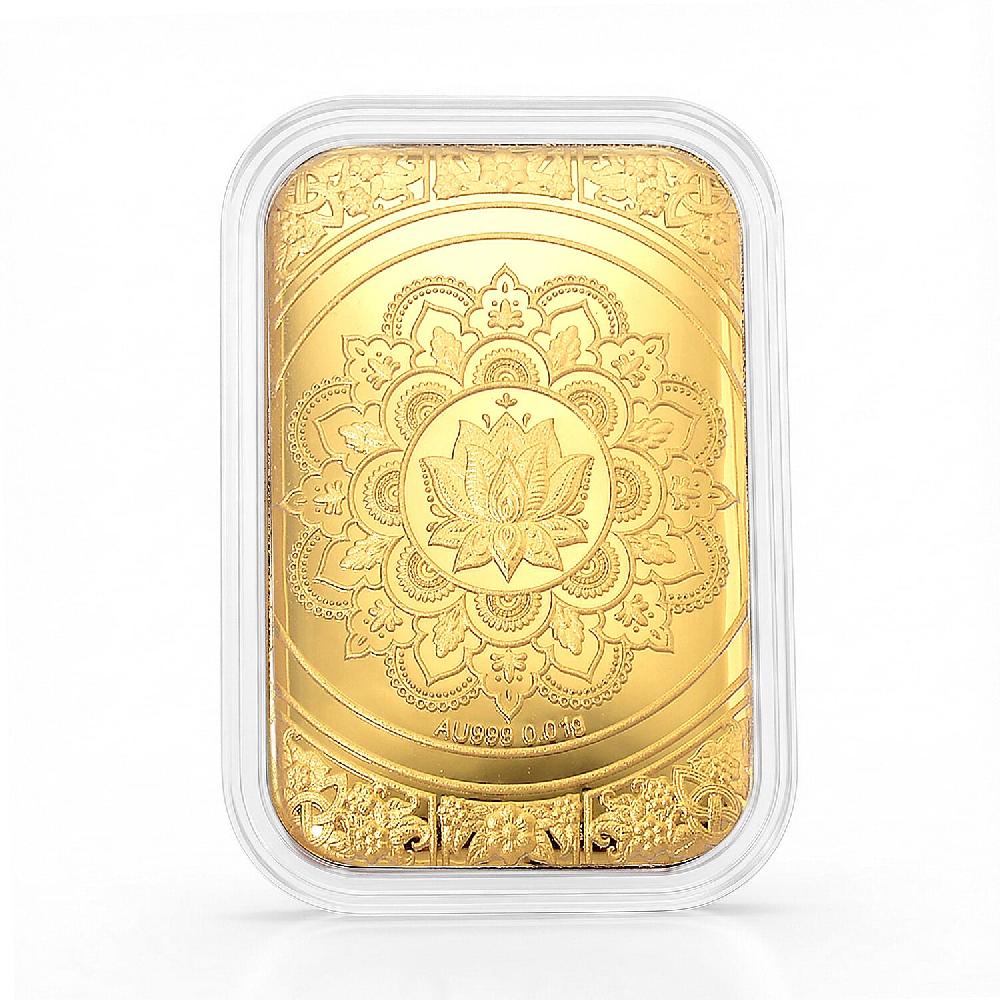 24K Yellow Gold Lotus Mandala Art Embossed Sheet 10mg (Del. in 10-12 Days)