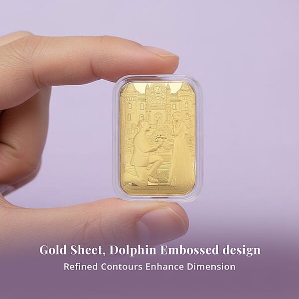 24K Yellow Gold Romantic Proposal Emboss Sheet 10mg (Del. In 10-12 Days)