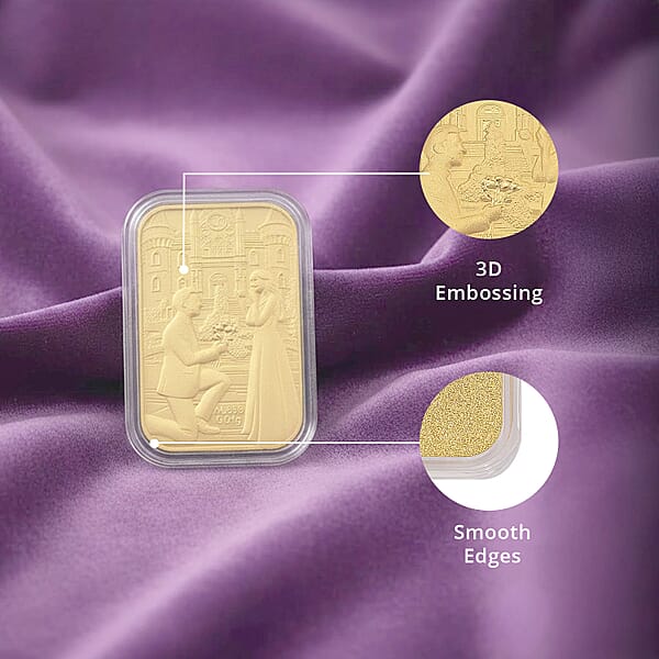 24K Yellow Gold Romantic Proposal Emboss Sheet 10mg (Del. In 10-12 Days)