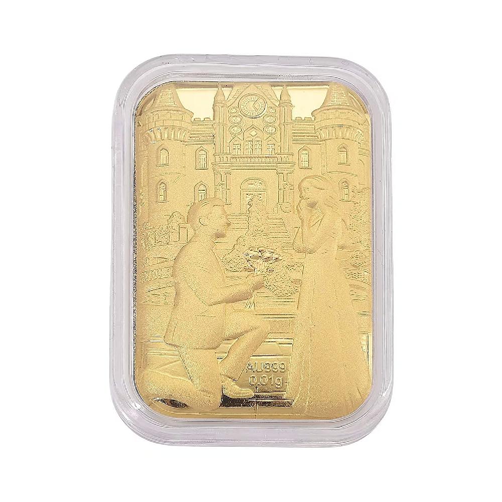 24K Yellow Gold Romantic Proposal Emboss Sheet 10mg (Del. in 10-12 Days)