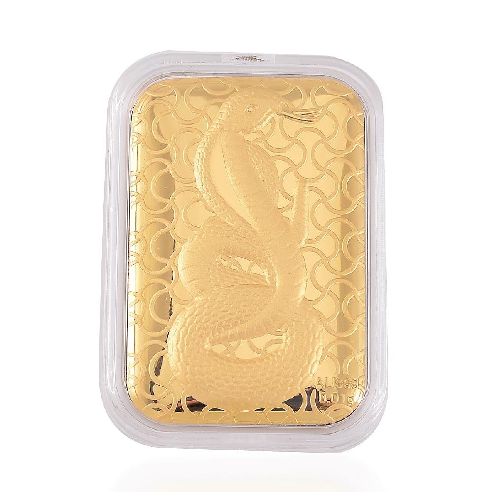 24K Yellow Gold Serpent Emboss Sheet 31x45.5mm 10mg