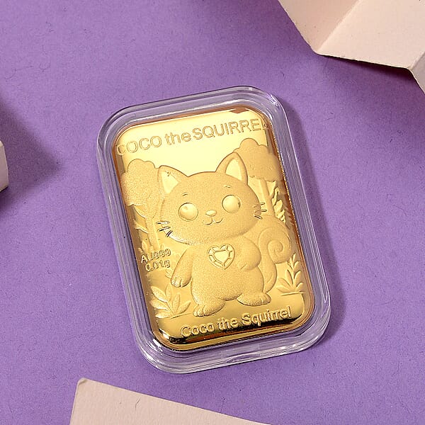 24K Yellow Golden Coco The Squirrel Emboss Sheet 10mg
