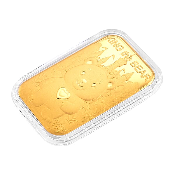 24K Yellow Golden King Of Bear Emboss Sheet 10mg