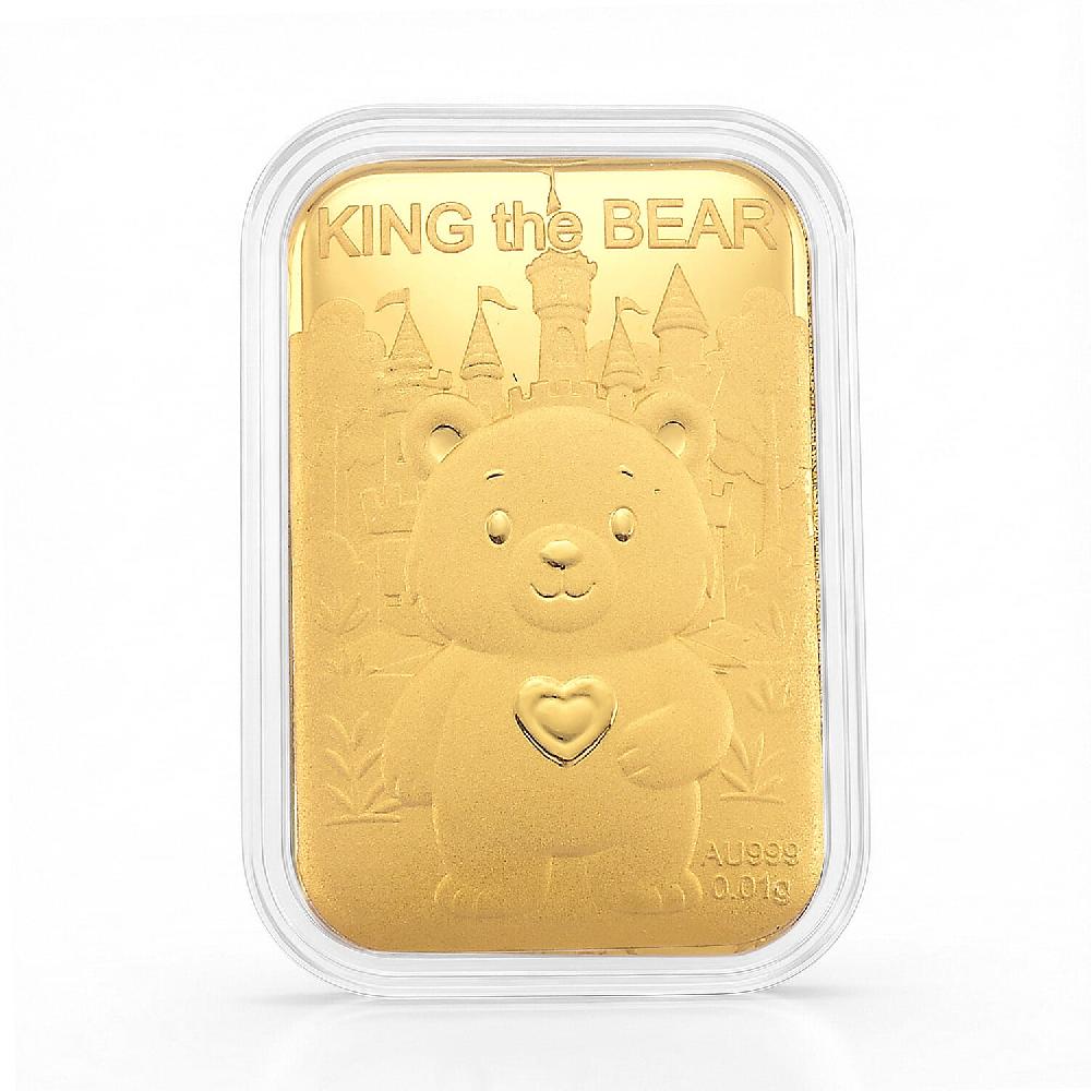 24K Yellow Golden King of Bear Emboss Sheet 10mg
