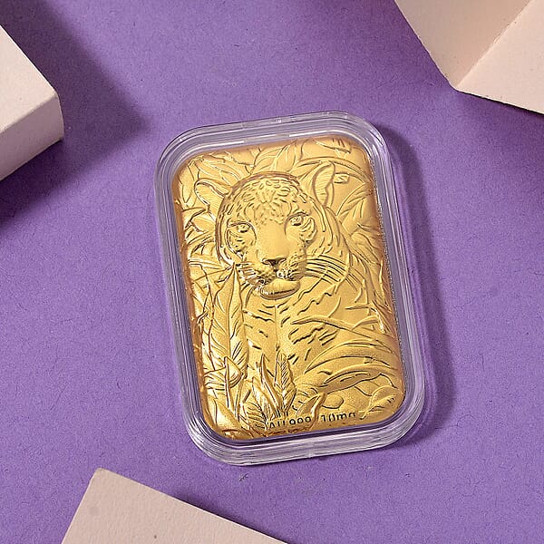24K Yellow Golden Regal Tiger Emboss Sheet 10mg (Del. In 10-12 Days)