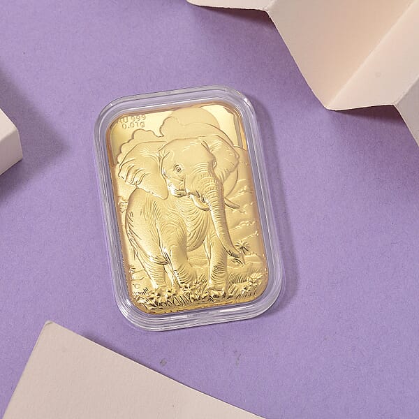 24K Yellow Golden Royal Elephant Emboss Sheet 10mg