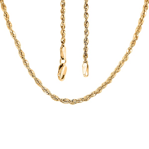 2mm Rope Chain Necklace In 14K Yellow Gold 2.50 Grams 22 Inches