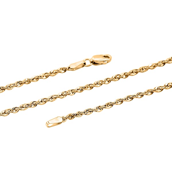 2mm Rope Chain Necklace In 14K Yellow Gold 2.50 Grams 22 Inches