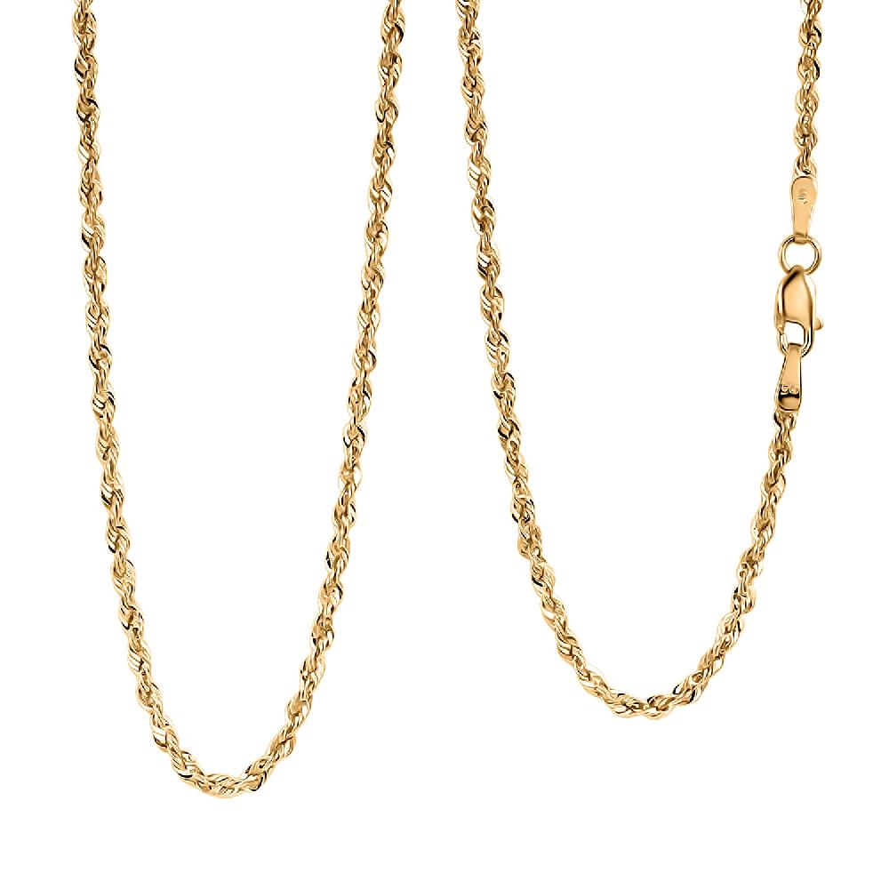 2mm Rope Chain Necklace in 14K Yellow Gold 2.50 Grams 22 Inches
