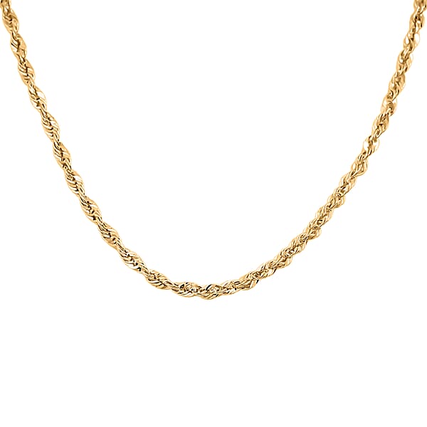 2mm Rope Chain Necklace In 14K Yellow Gold 2.70 Grams 24 Inches