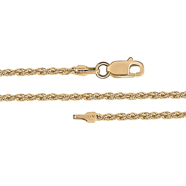 3.05mm Hollow Laser Rope Necklace In 14K Yellow Gold 5.10 Grams 22 Inches