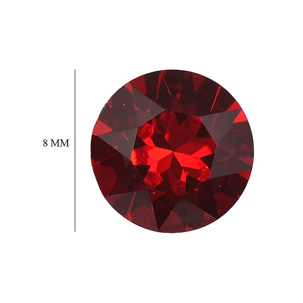 3.40 Ctw Round Cut Light Siam Swarovski Crystal Loose Stone (Set Of 2) (8 Mm)