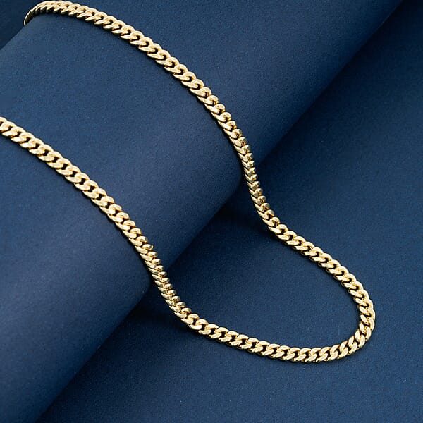 3.6mm Cuban Chain Necklace In 10K Yellow Gold 7.85 Grams 22 Inches