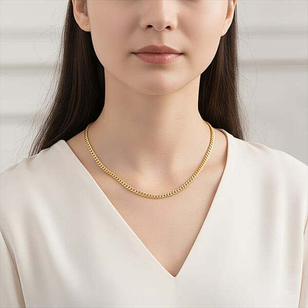 3.6mm Cuban Chain Necklace In 10K Yellow Gold 7.85 Grams 22 Inches
