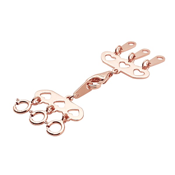 3 Row Hearts Layering Lock In 14K RG Over Sterling Silver With 9mm Lobster Lock And 3pc 5mm Spring Lock Jewelry Lock Jewelry Closure Lobster Clasp Closure
