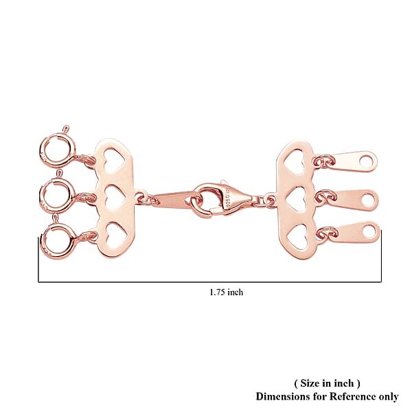 3 Row Hearts Layering Lock In 14K RG Over Sterling Silver With 9mm Lobster Lock And 3pc 5mm Spring Lock Jewelry Lock Jewelry Closure Lobster Clasp Closure