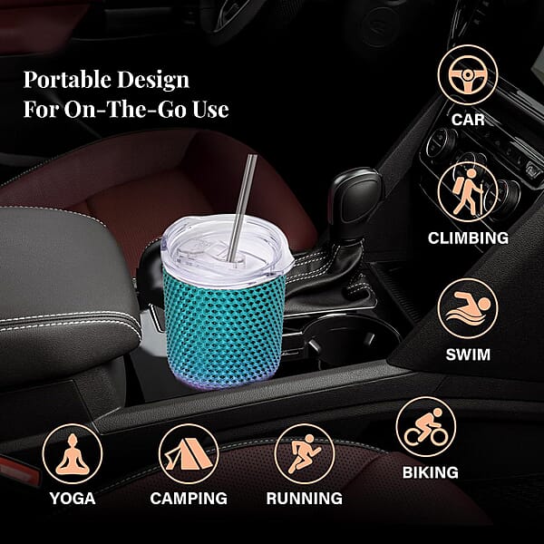 30oz Gradient Color Double Walled Water Cup With Stainless Steel Straw